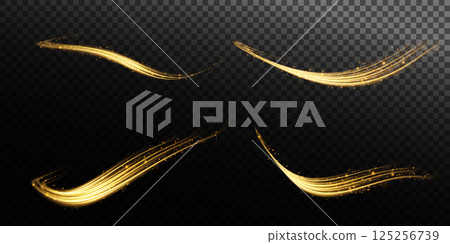 Discover Elegant Gold Brush Strokes Perfect for Enhancing Your Design and Art Projects with Flair and Style 125256739