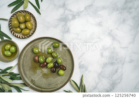 Green and black olives Green and black olives 125256740