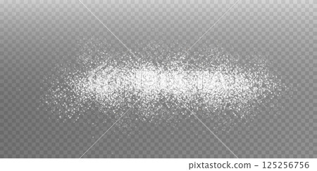The White Scattering of Sugar Crystals, Salt, Flour, or Powder Against a Beautiful Transparent Background 125256756