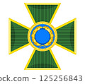 green cross award to soldiers of country with gold coin. vector stock image 125256843