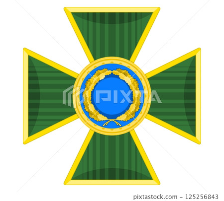 green cross award to soldiers of country with gold coin. vector stock image 125256843