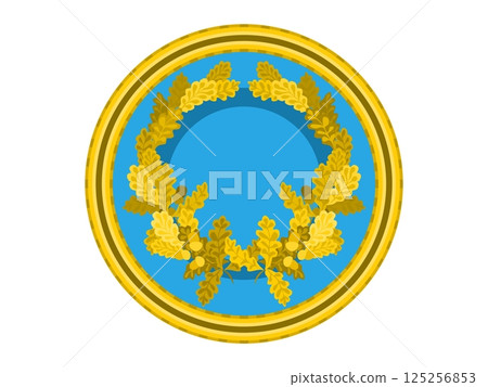 coin victory country sign oak leaves and trident. vector stock image coin victory country sign oak leaves and trident. vector stock image 125256853