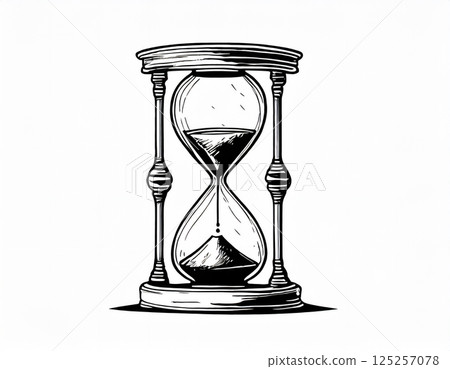 Hourglass. Illustrated style. AI generated image. 125257078