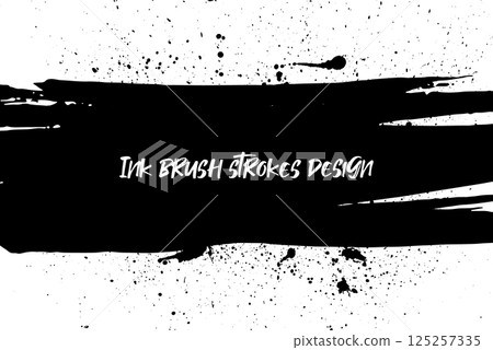 Ink brush strokes background. Grunge Brush strokes Background. Grunge texture Background. Abstract Black and white grunge texture. Vector brush stroke texture. Black ink, paint splatter. Ink brush strokes background. Grunge Brush strokes Background. Grunge texture Background. Abstract Black and white grunge texture. Vector brush stroke texture. Black ink, paint splatter. 125257335