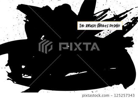 Ink brush strokes background. Grunge Brush strokes Background. Grunge texture Background. Abstract Black and white grunge texture. Vector brush stroke texture. Black ink, paint splatter. Ink brush strokes background. Grunge Brush strokes Background. Grunge texture Background. Abstract Black and white grunge texture. Vector brush stroke texture. Black ink, paint splatter. 125257343