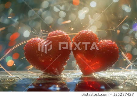 Romantic Hearts Adorned with a Sparkling Background That Evokes Joy and Affection 125257427