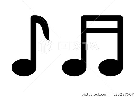 Musical notes isolated on white background. Musical symbols. Vector illustration Musical notes isolated on white background. Musical symbols. Vector illustration 125257507