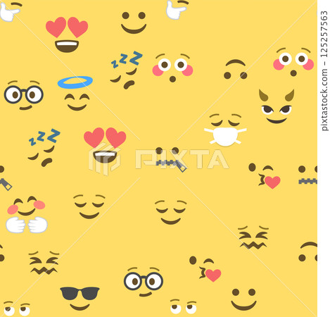 Seamless pattern of emoticons and emoji, emoji vector illustration, emoji background for social network 125257563