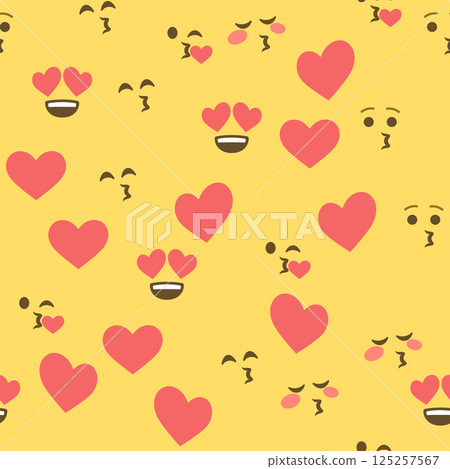 Seamless pattern of emoticons and emoji, emoji vector illustration, emoji background for social network 125257567
