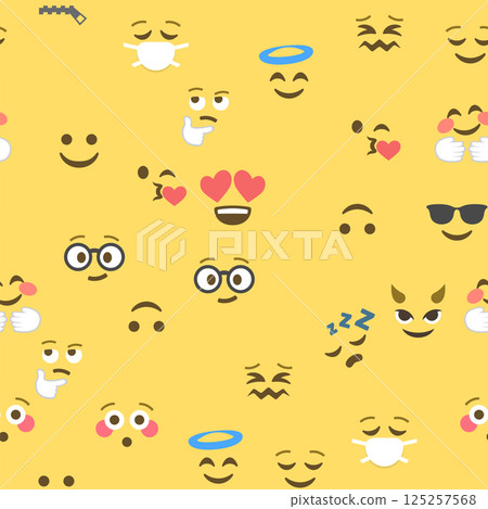 Seamless pattern of emoticons and emoji, emoji vector illustration, emoji background for social network 125257568