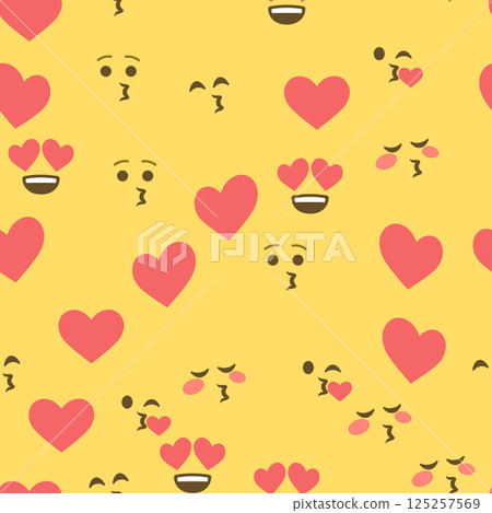 Seamless pattern of emoticons and emoji, emoji vector illustration, emoji background for social network 125257569
