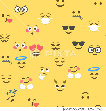 Seamless pattern of emoticons and emoji, emoji vector illustration, emoji background for social network Seamless pattern of emoticons and emoji, emoji vector illustration, emoji background for social network 125257570
