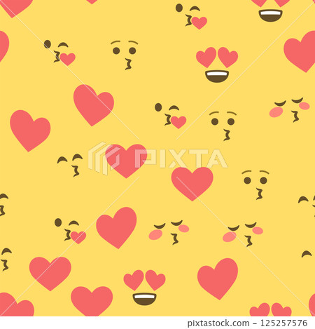 Seamless pattern of emoticons and emoji, emoji vector illustration, emoji background for social network 125257576