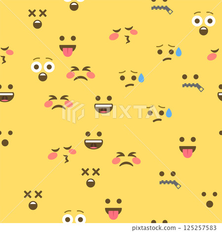 Seamless pattern of emoticons and emoji, emoji vector illustration, emoji background for social network 125257583