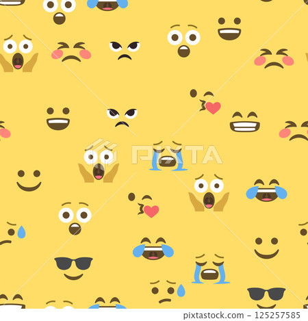 Seamless pattern of emoticons and emoji, emoji vector illustration, emoji background for social network Seamless pattern of emoticons and emoji, emoji vector illustration, emoji background for social network 125257585