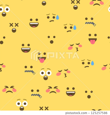 Seamless pattern of emoticons and emoji, emoji vector illustration, emoji background for social network Seamless pattern of emoticons and emoji, emoji vector illustration, emoji background for social network 125257586