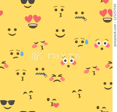 Seamless pattern of emoticons and emoji, emoji vector illustration, emoji background for social network 125257593