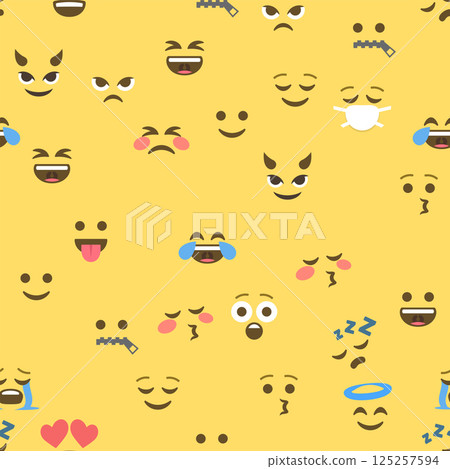 Seamless pattern of emoticons and emoji, emoji vector illustration, emoji background for social network Seamless pattern of emoticons and emoji, emoji vector illustration, emoji background for social network 125257594