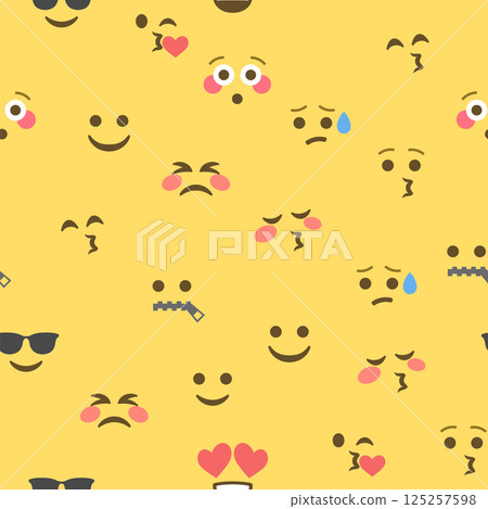 Seamless pattern of emoticons and emoji, emoji vector illustration, emoji background for social network 125257598
