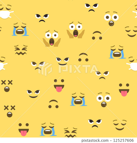 Seamless pattern of emoticons and emoji, emoji vector illustration, emoji background for social network Seamless pattern of emoticons and emoji, emoji vector illustration, emoji background for social network 125257606