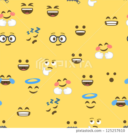 Seamless pattern of emoticons and emoji, emoji vector illustration, emoji background for social network Seamless pattern of emoticons and emoji, emoji vector illustration, emoji background for social network 125257610