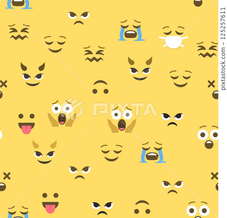 Seamless pattern of emoticons and emoji, emoji vector illustration, emoji background for social network 125257611