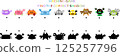 Colorful cartoon crabs with shadows for a matching game challenge. 125257796