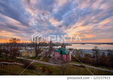 Sunset Over Strelka in Nizhny Novgorod Sunset Over Strelka in Nizhny Novgorod 125257915