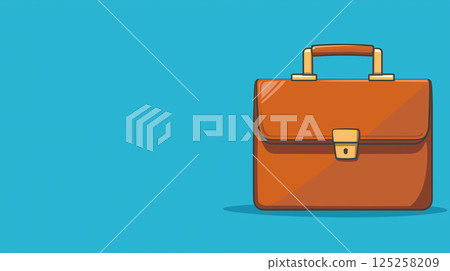 Minimalist briefcase on vibrant blue background with space for text. Corporate governance, career, business theme 125258209