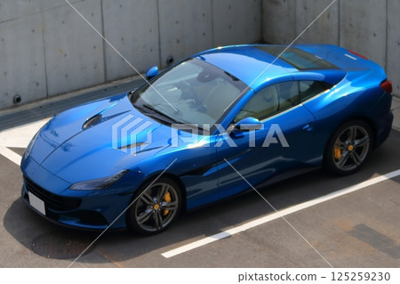 Blue sports car image Blue sports car image 125259230