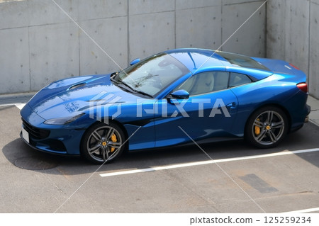 Blue sports car image 125259234