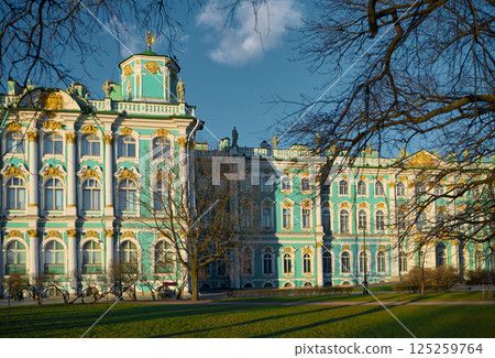 The State Hermitage at sunset, a museum of art and culture in Saint Petersburg, Russia, One of the largest and oldest museums in the world, it was founded in 1764 by Catherine the Great The State Hermitage at sunset, a museum of art and culture in Saint Petersburg, Russia, One of the largest and oldest museums in the world, it was founded in 1764 by Catherine the Great 125259764