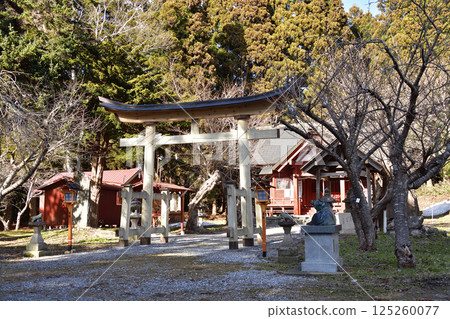 Photographing the grounds of Yakushi Tenmangu Shrine in spring in Hokuto, Hokkaido Photographing the grounds of Yakushi Tenmangu Shrine in spring in Hokuto, Hokkaido 125260077