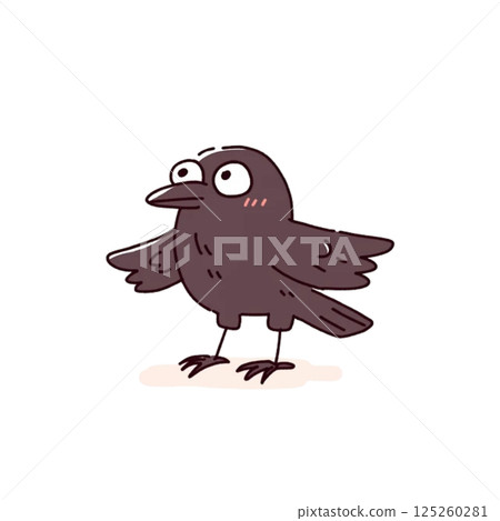 變形的觸摸,烏鴉插圖,圖標,材料,無背景, 變形的觸摸,烏鴉插圖,圖標,材料,無背景, 125260281