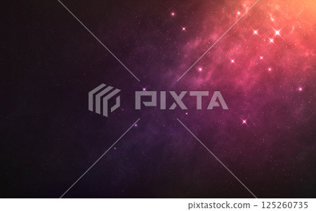Galaxy background with glowing stars and vibrant nebula. Cosmos in purple and orange tones. Starry cosmic wallpaper. Fantasy stardust backdrop. Abstract futuristic scene. Vector illustration Galaxy background with glowing stars and vibrant nebula. Cosmos in purple and orange tones. Starry cosmic wallpaper. Fantasy stardust backdrop. Abstract futuristic scene. Vector illustration 125260735