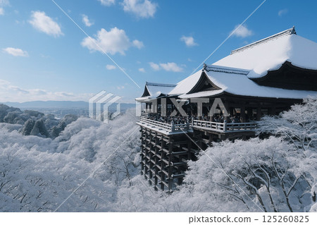 清水寺和雪景 125260825