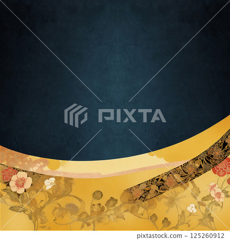 Gold leaf with floral pattern 125260912
