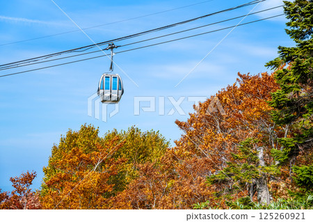 Akita - Mount Moriyoshi covered in autumn leaves - Ani Gondola Akita - Mount Moriyoshi covered in autumn leaves - Ani Gondola 125260921