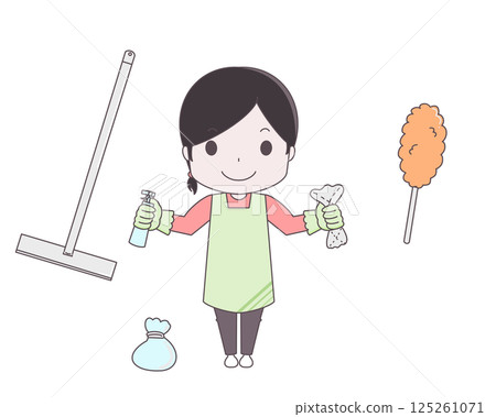 主婦清潔的例證 125261071