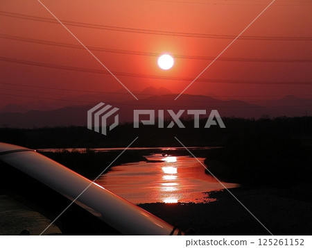 荒川押切橋的夕陽(2015年3月27日) 人潮湧動的夕陽美景,春日美景 荒川押切橋的夕陽(2015年3月27日) 人潮湧動的夕陽美景,春日美景 125261152