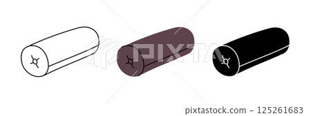 Bolster pillows icon set. Warm cozy pillows. Vector illustration. 125261683