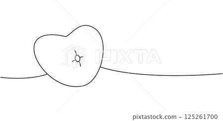 Heart shape pillow one line continuous drawing. Orthopedic pillow. Vector illustration. 125261700