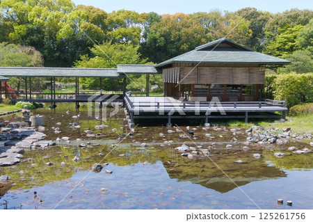 從白鳥公園內宮渡輪廣場看到的清波亭 125261756