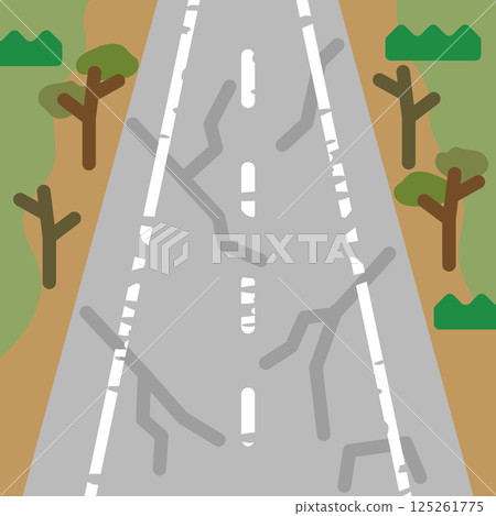 交通基礎設施圖標：破敗不堪的道路 125261775