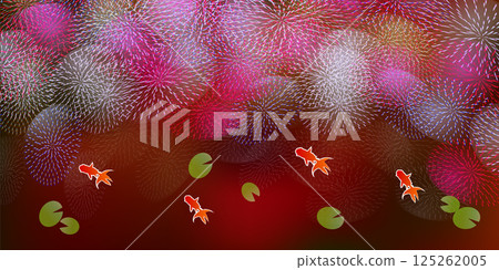 Fireworks summer greetings Japanese pattern background 125262005