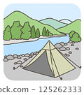 河流和露營 125262333