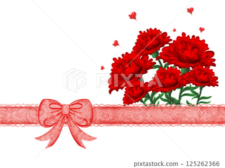 母親節～康乃馨與緞帶裝飾～ 125262366