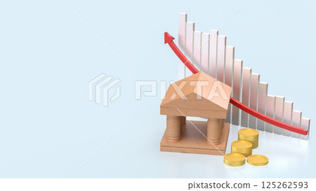 The Bank and coins for earn or Business concept 3d Rendering. 125262593