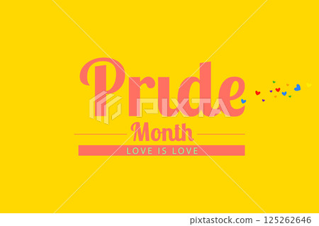 Pastel Pride Poster with Hearts and Blue Text Pastel Pride Poster with Hearts and Blue Text 125262646