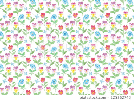 Watercolor viola background illustration material - transparent background 125262743